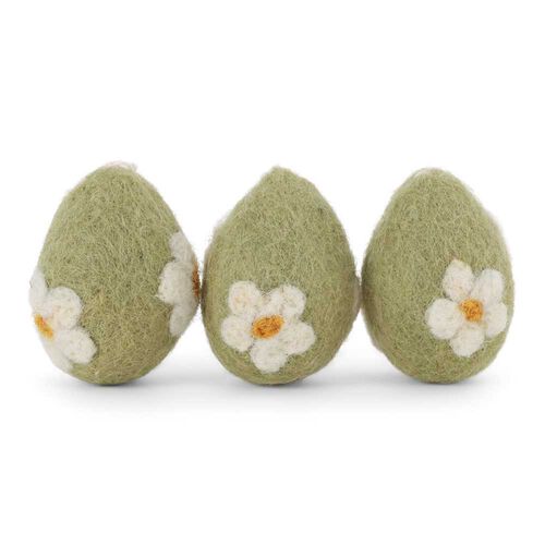 Gry & Sif Eggs Mint Flowers - Set Of 3
