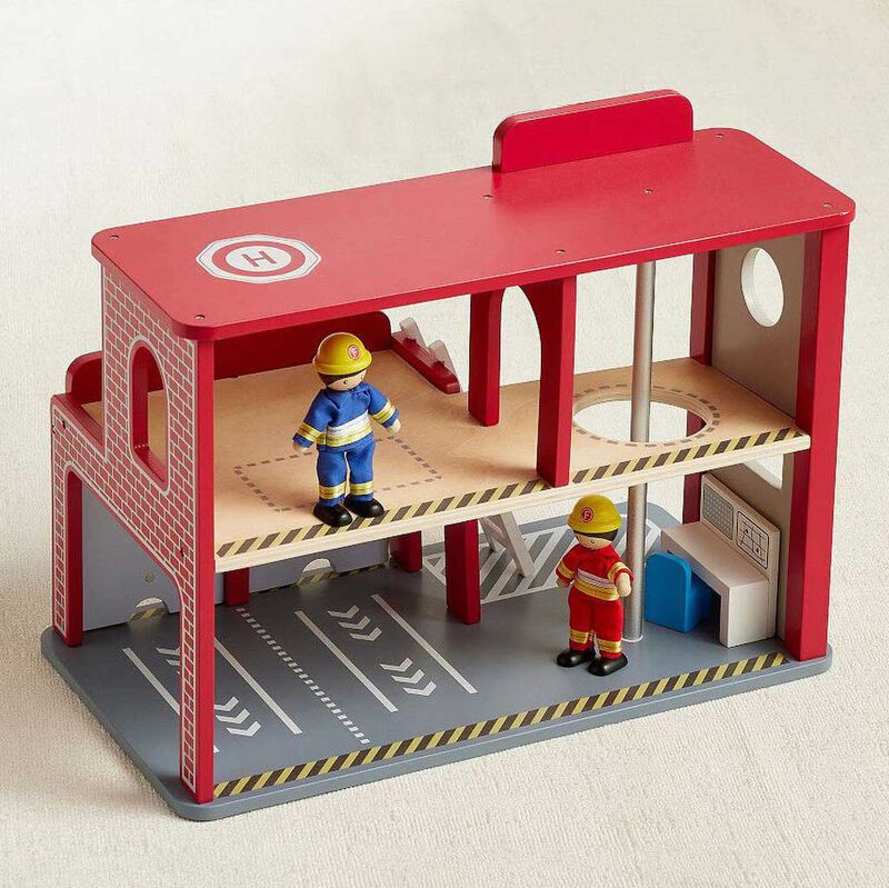 Pottery Barn Kids Big Jigs Wooden Fire Station Set image number 1