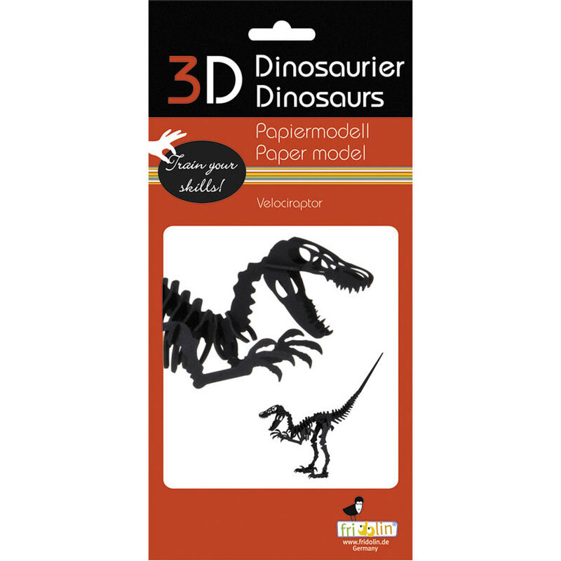 Fridolin 3D Paper Model - Velociraptor image number 1