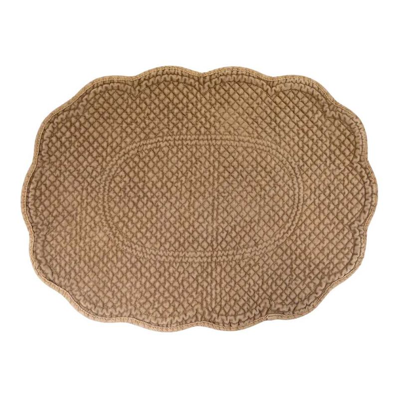 French Country Rena Quilted Placemat Khaki image number 0