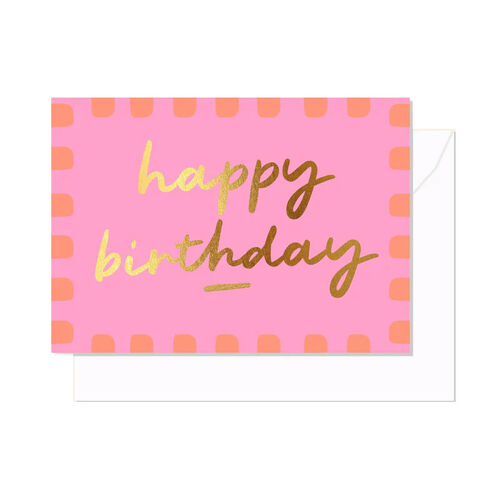 Elm Paper Birthday Scallop Pink Card
