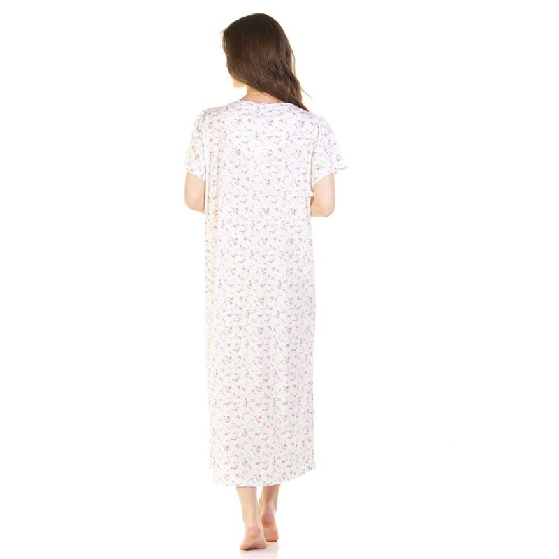 La Marquise Pleated Susan Cotton Rich Short Sleeve Full Length Nightdress image number 4