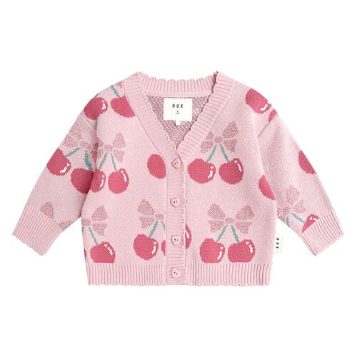 Huxbaby Cherry Pie Scalloped Knit Cardi 3-5Y