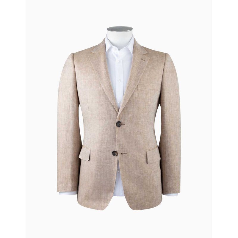 Rembrandt Cooper Beige Linen Herringbone Blazer image number 2