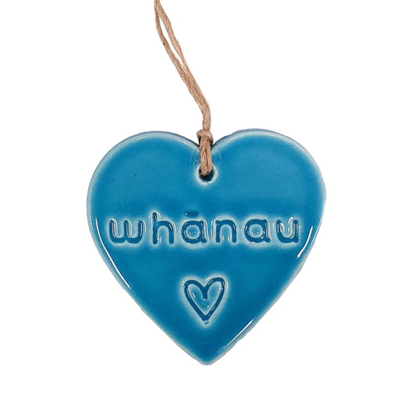Michelle Bow Ceramics Hanging Bright Heart 7cm x 7cm Whanau image number 0