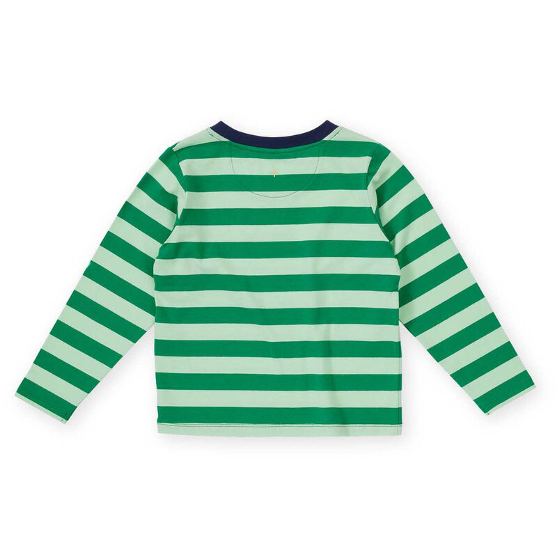 Goldie + Ace Essential Stripe L/S Top Green 3-5Y image number 3