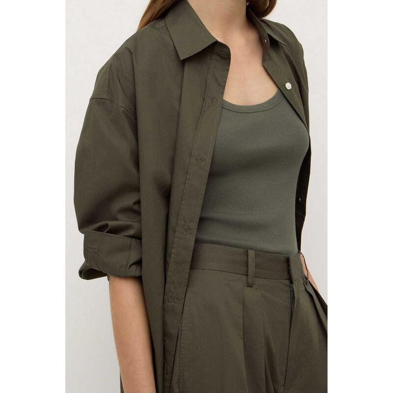 Assembly Label Marigold Poplin Long Sleeve Shirt Moss image number 2