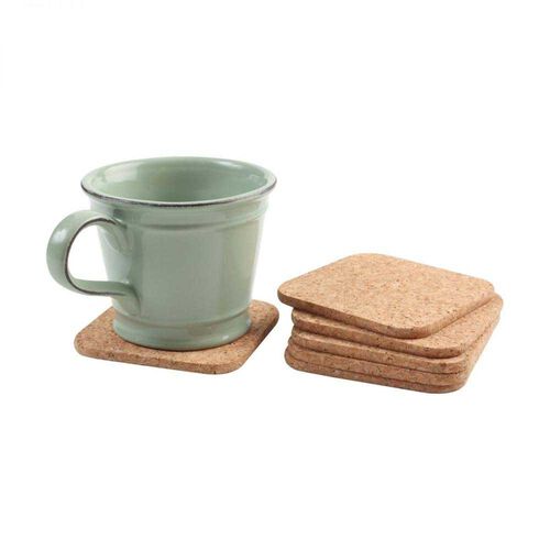 T&G Woodware Cork Square Coasters Set Of 6