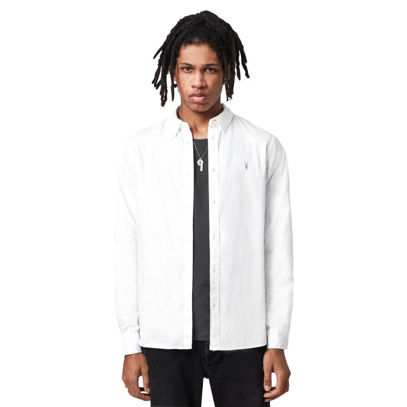 AllSaints Hawthorne Ramskull Stretch Fit Shirt image number 4