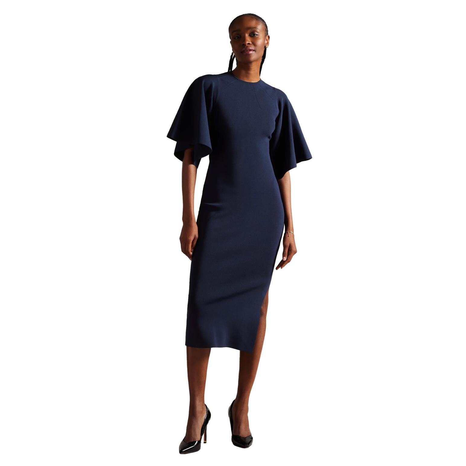 Fluted midi dress cheap