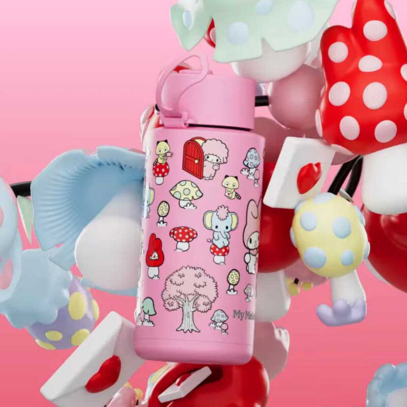 frank green 34oz Reusable Bottle My Melody w Flip Straw Lid image number 1