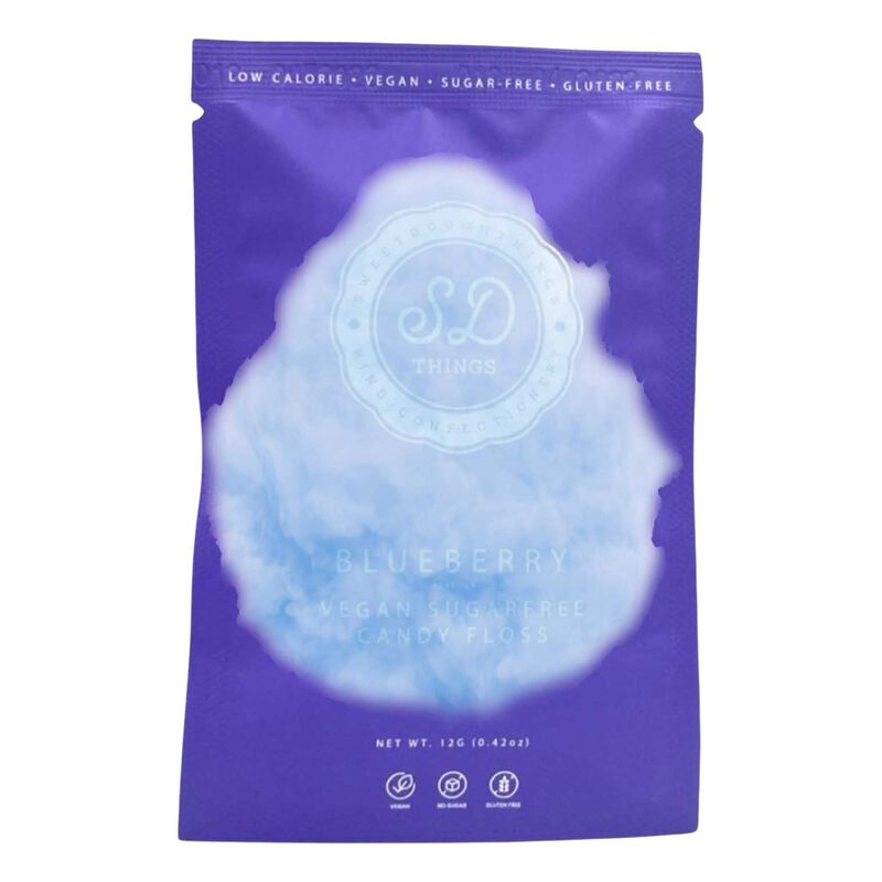 SweetDoughThings Blueberry Flavour Sugar-Free Candy Floss 12G image number 1