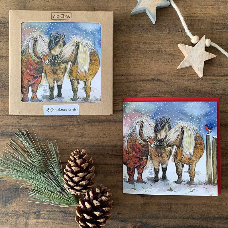 Alex Clark Christmas Ponies Box Of 8 Cards image number 1
