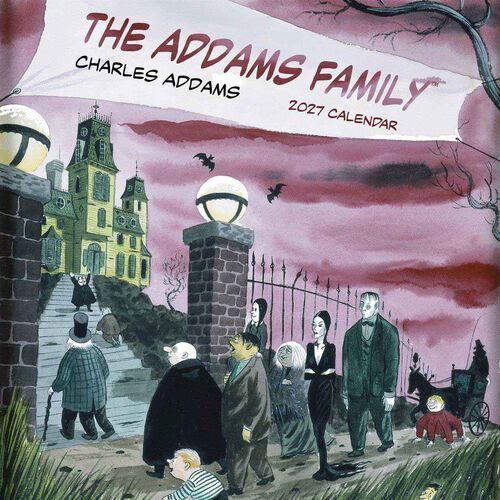 Pomegranate The Addams Family Wall Calendar 2027