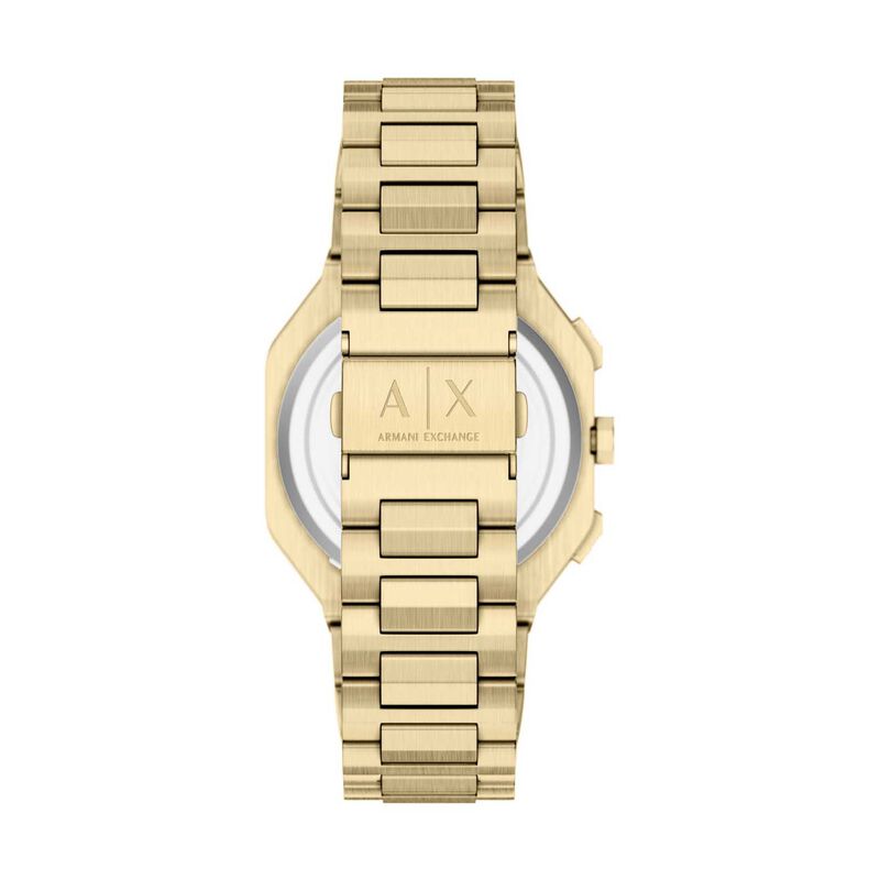 Armani Exchange Bass Dual-Time Gold-Tone Stainless Steel Watch image number 1