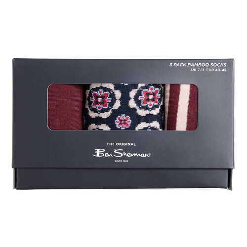 Ben Sherman 3 Pack Mod Stripe Sock (Boxed)