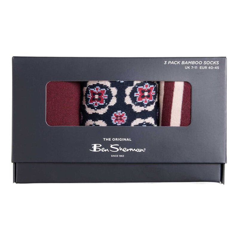 Ben Sherman 3 Pack Mod Stripe Sock (Boxed) image number 0