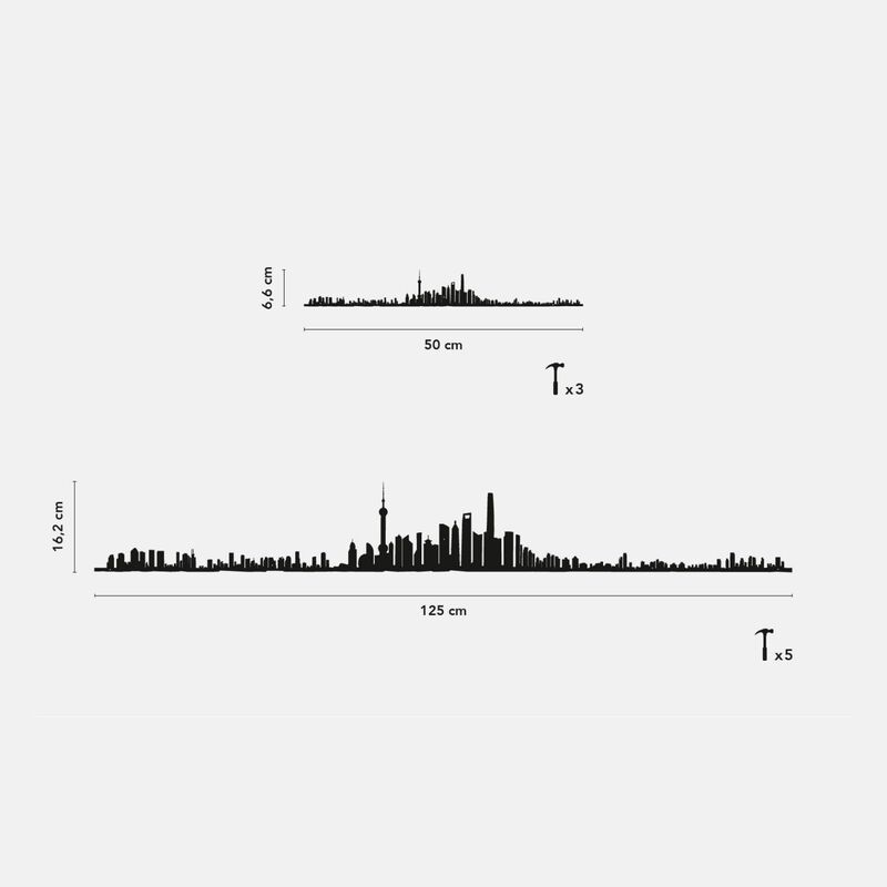 The Line Skyline of Shanghai Black Steel Silhouette 50cm image number 2