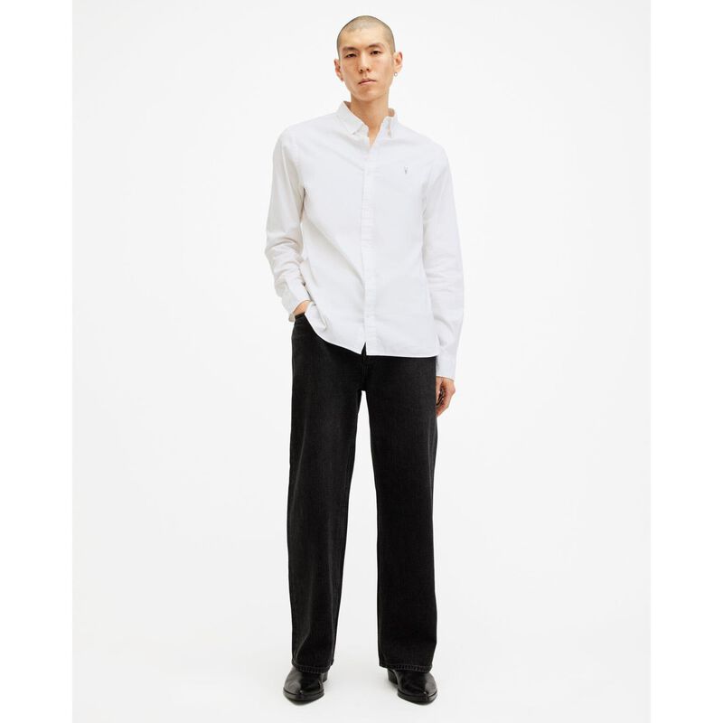 AllSaints Hawthorne Ramskull Stretch Fit Shirt image number 15