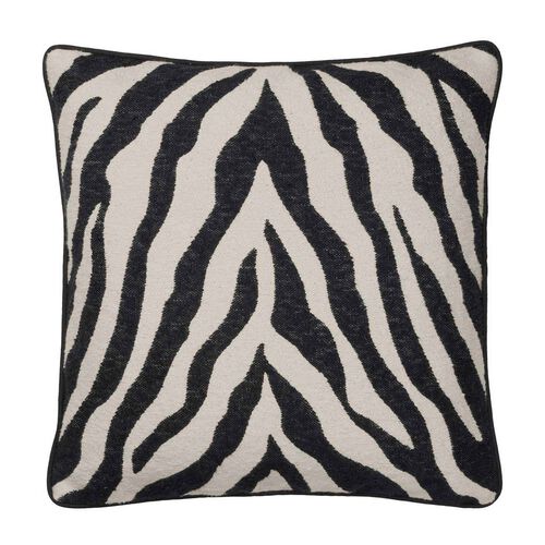 Broste Cushion Cover Zebra + Cushion Inner - Black/Light Beige 50x50