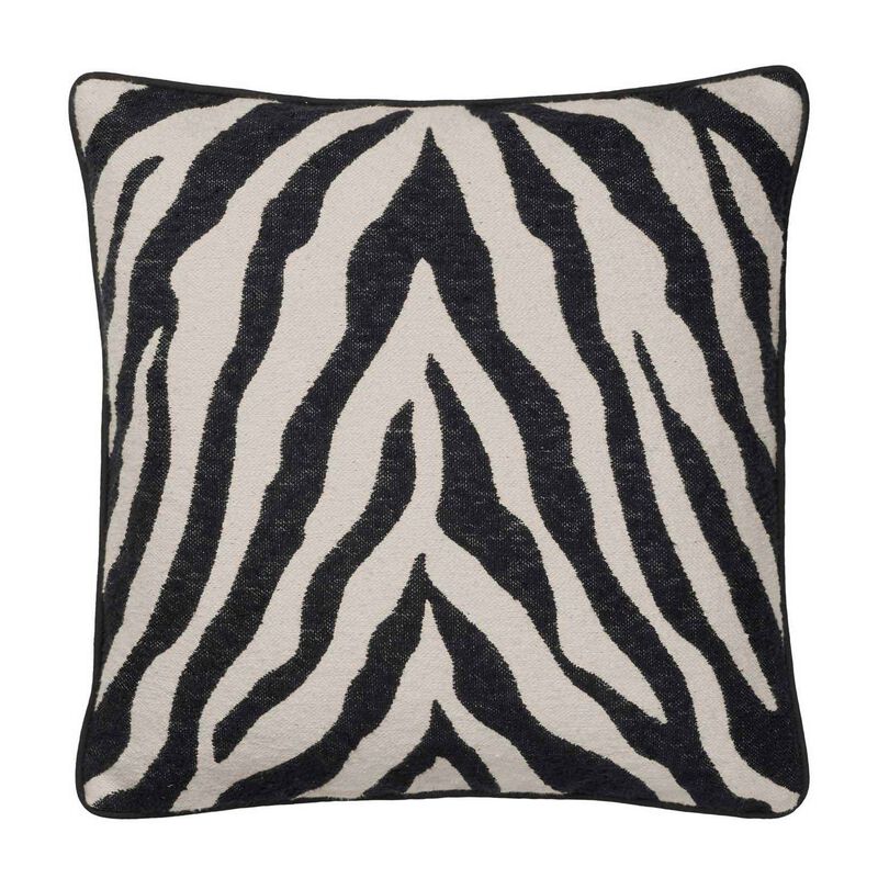 Broste Cushion Cover Zebra + Cushion Inner - Black/Light Beige 50x50 image number 0