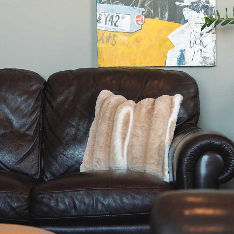 Top Drawer Antelope Carved & Printed Rabbit Fur Cushion 380Gsm 45x45cm image number 1