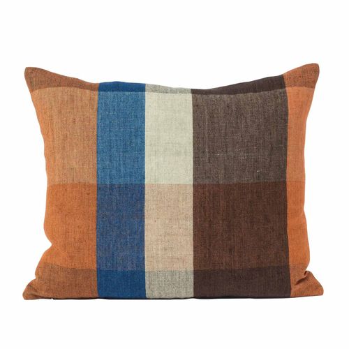 Città Cabin Linen Cushion Cover Midnight Multi  55X45Cm