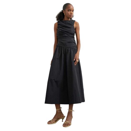 TOPSHOP Caros Poplin Ruched Maxi Dress