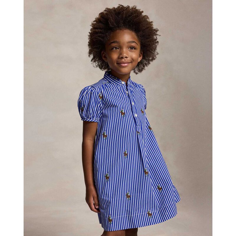 Polo Ralph Lauren Polo Bear Striped Cotton Poplin Dress 3-6Y image number 3
