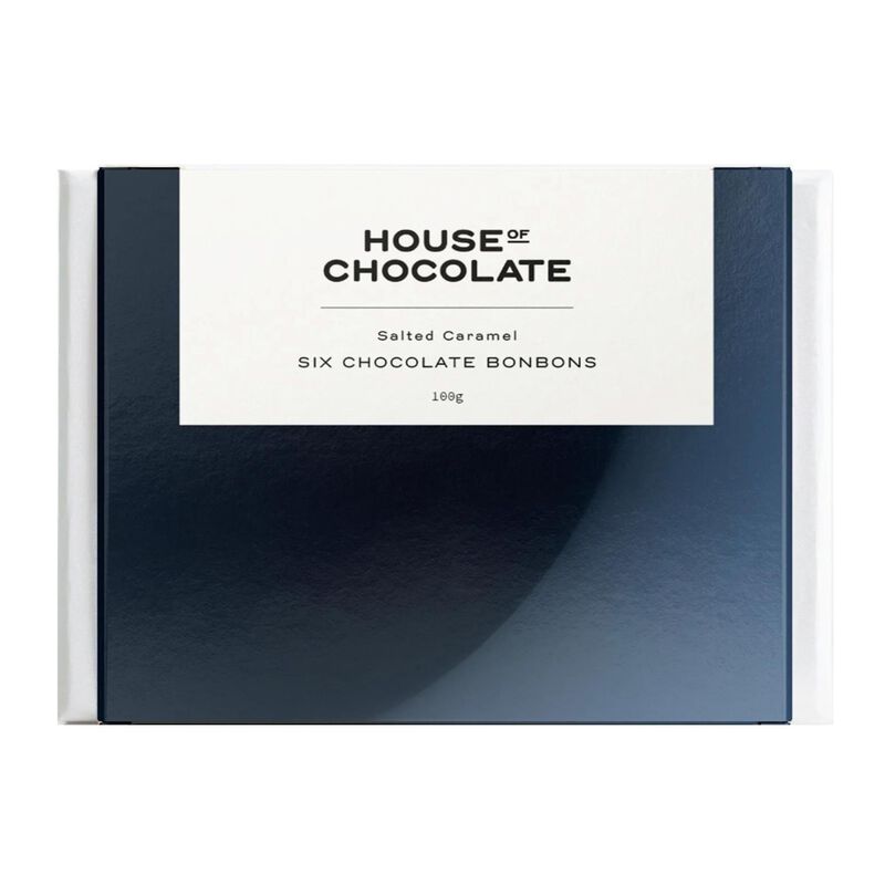 House of Chocolate Six Piece Salted Caramel Bonbon Box 100g image number 0