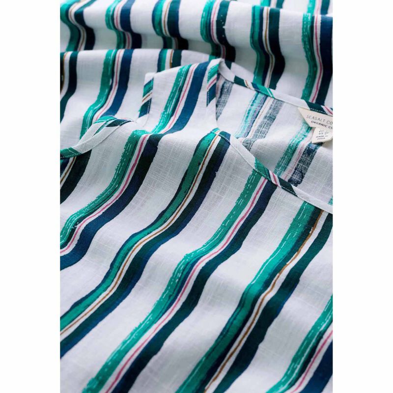 Seasalt Cornwall Farley's Dress River Stripe Chalk image number 2