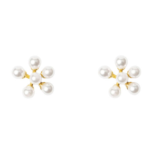 Stella + Gemma Earring Gold Pearl Cluster