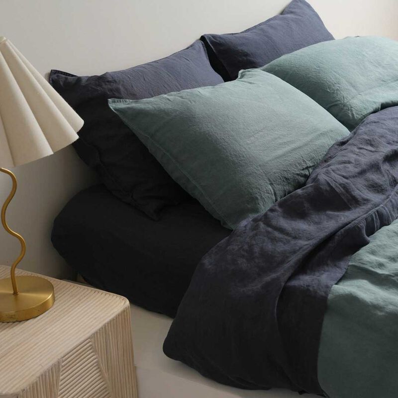 Home Lab 100% French Flax Linen Duvet Cover Set image number 5