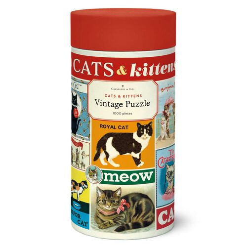 Cavallini Cats & Kittens 1000 Piece Vintage Puzzle