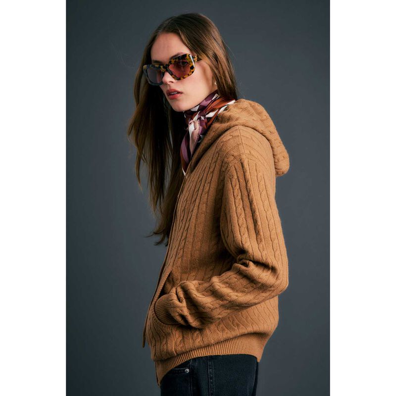 Karen Walker Campus Cable Knit Hoodie image number 2