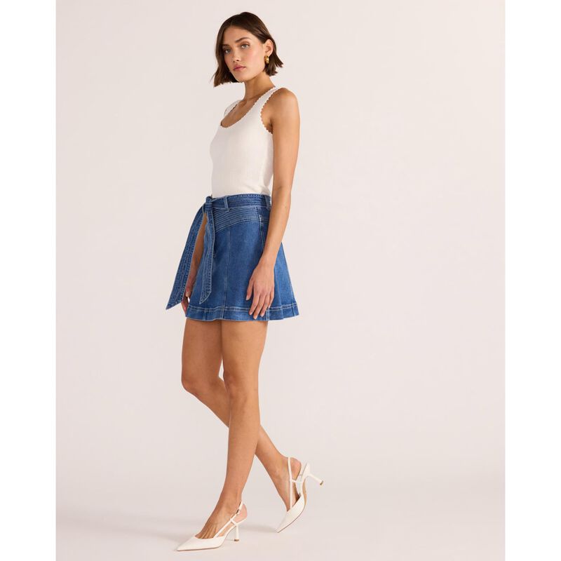 MINKPINK Ellis Denim Panel Mini Skirt image number 1