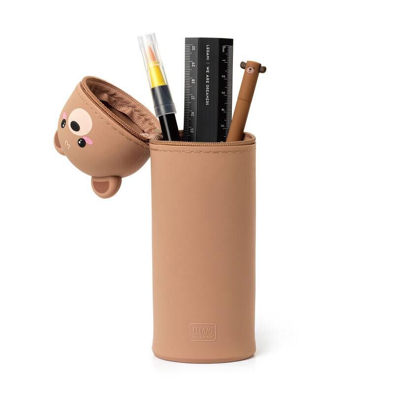 Legami Kawaii 2-in-1 Soft Silicone Pencil Case - Teddy Bear image number 1