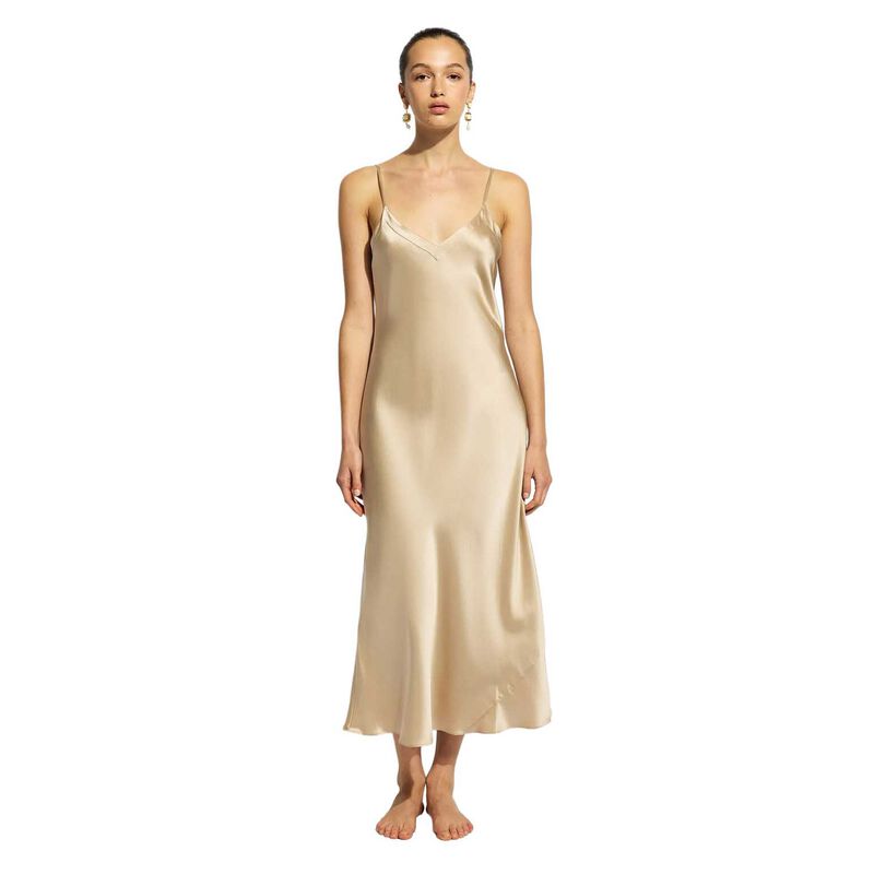 Ginia Silk Long Nite V Neck image number 8