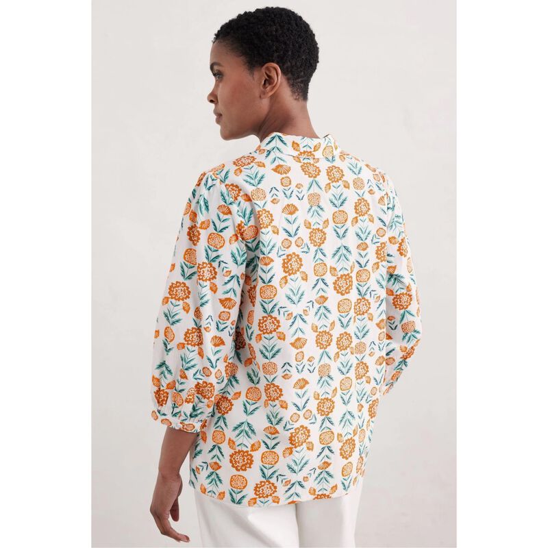 Seasalt Cornwall Hope Cottage Blouse Marigold Woodblock Chalk image number 1