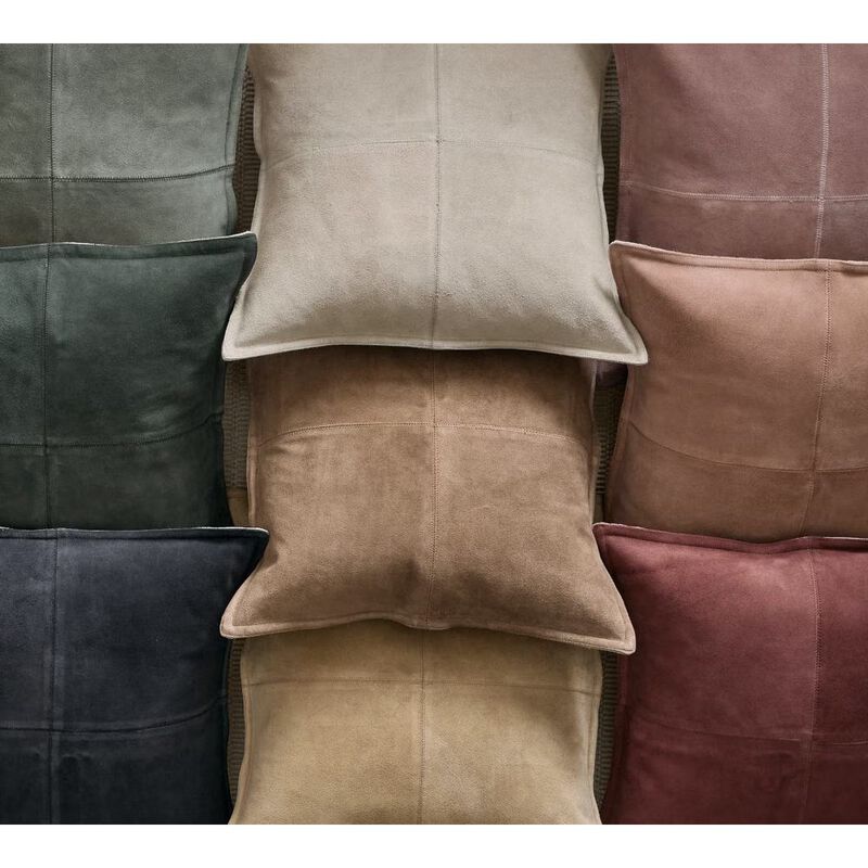 Pottery Barn Pieced Suede Cushion Cover 51cm Cypress image number 1