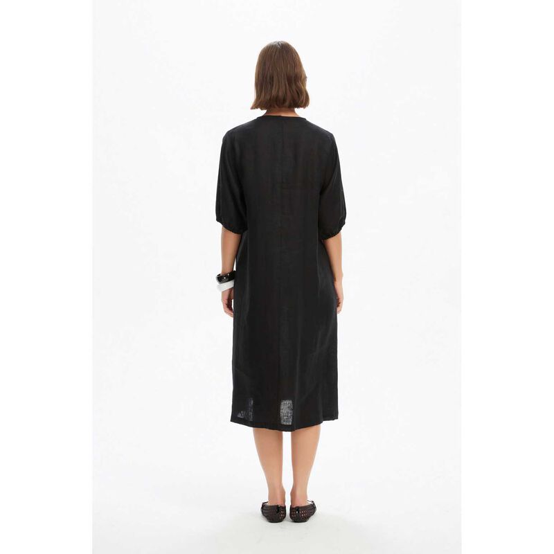 TIRELLI Puff Sleeve Gather Front Dress image number 1
