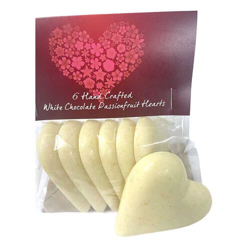 Chocolate Traders White Passionfruit Hearts Small 6pk 150g