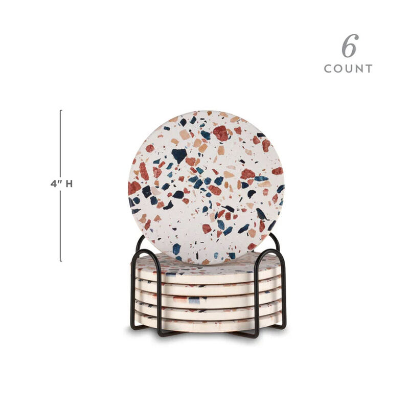 Twine Terrazzo Stoneware Coasters image number 2