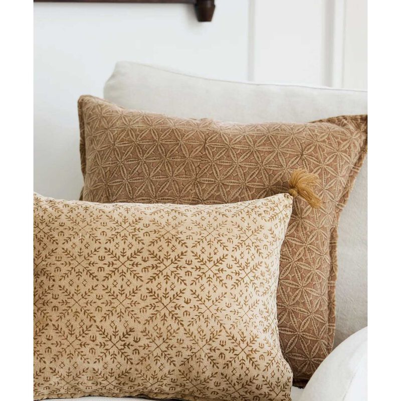 French Country Amelie Handblock Velvet Cushion Cover image number 1
