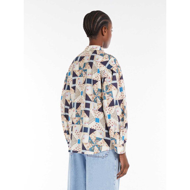Weekend Max Mara Mescal Cotton Satin Patchwork Shirt image number 1