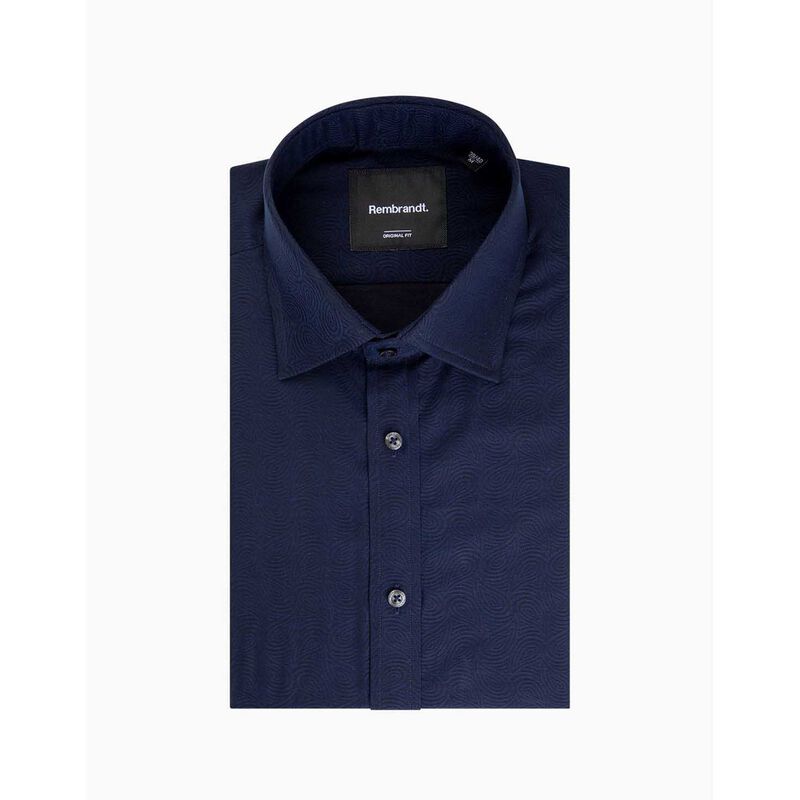 Rembrandt Barbican Navy Jaquard Shirt image number 2