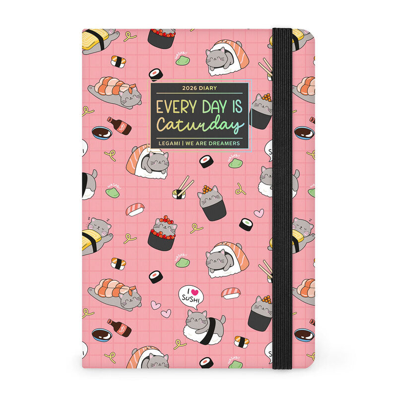 Legami Sushi Cat 2026 Photo Weekly Diary Medium image number 0