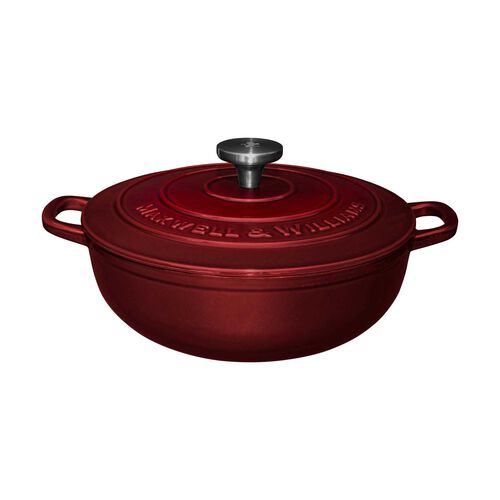 Maxwell & Williams Cast Iron Round Casserole Merlot 26cm/4L Gift Boxed