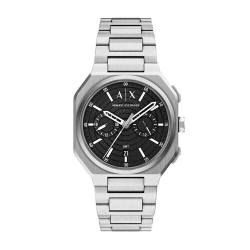 Armani Exchange Bass Dual-Time Stainless Steel Watch