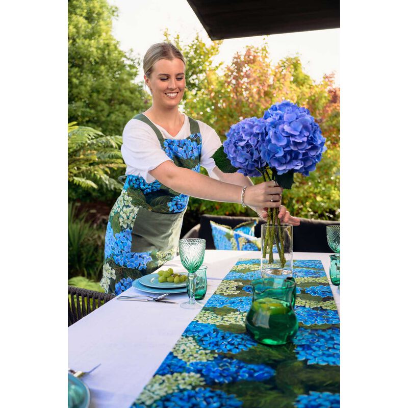 MM Linen Matilda Blue Hydrangea Tablerunner 40x200cm image number 1